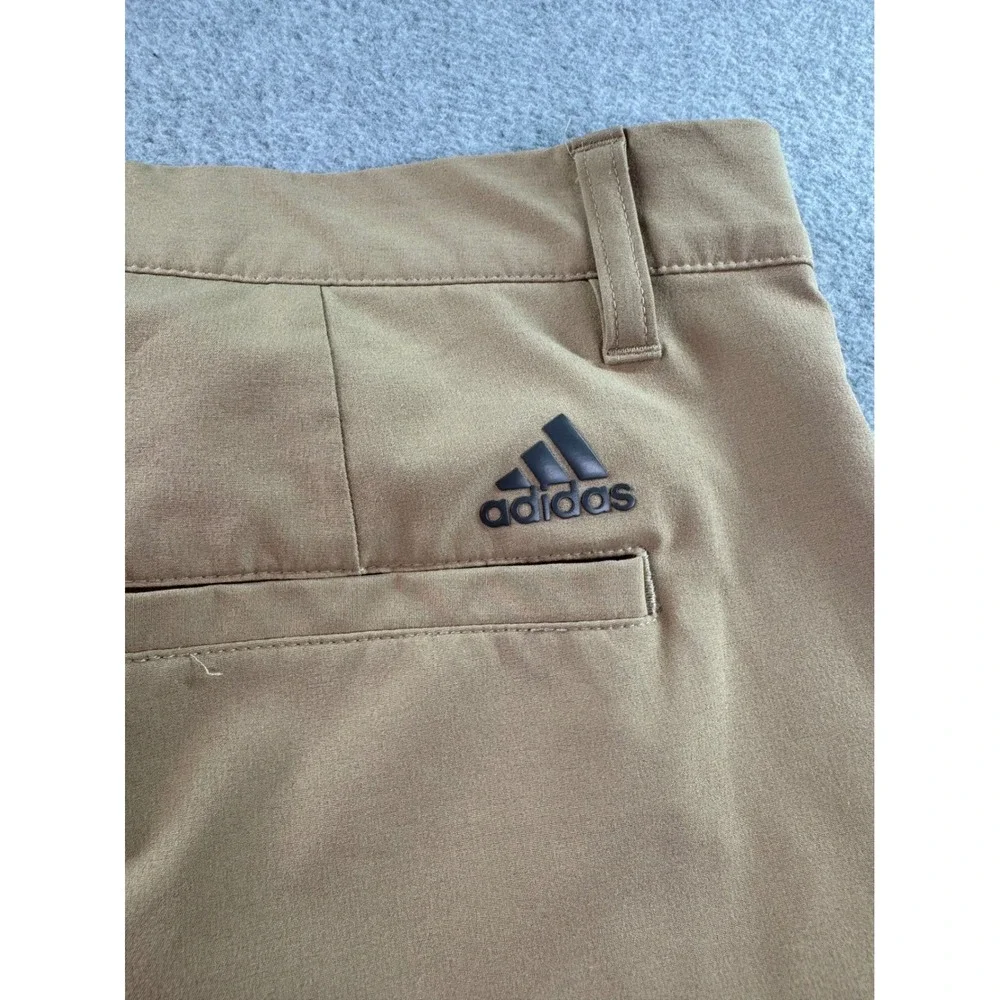 Adidas Primegreen Mens Golf Shorts Tan Khaki Flat Front GU0439‎ Size 38